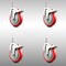 Service Caster 5 Inch 316SS Red Polyurethane Wheel Swivel 10mm Stem Caster Set Lock Brake SCC-SS316TSTTL20S514-PPUBRED-M1015-4 - alternate 1